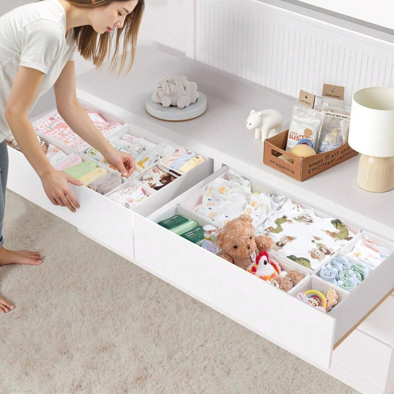 Baby Clothing Wardrobe - 6/12pc Non-woven Baby Items Storage Box