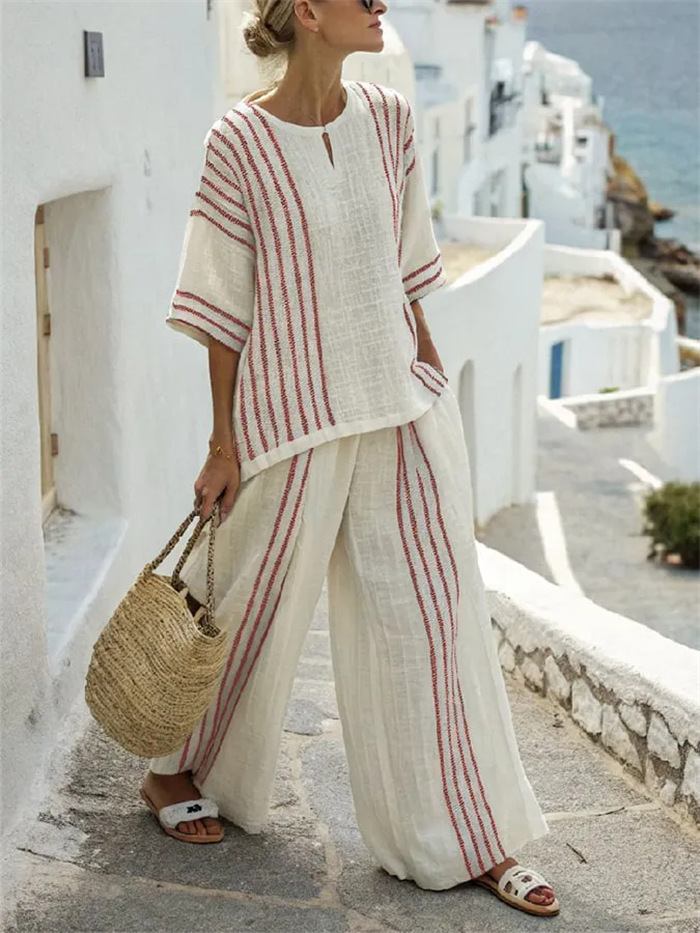 Breathable Casual Set Striped  – обзор и цена Summer Short Set