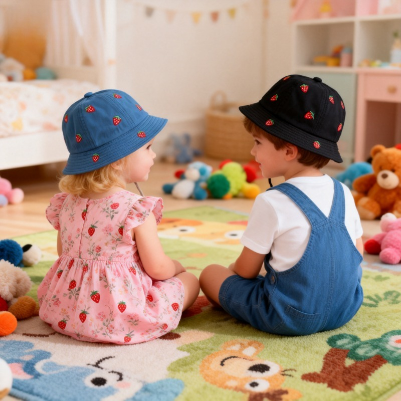 Girl Fisherman Hat with Strawb – обзор и цена Baby Clothing For Girls