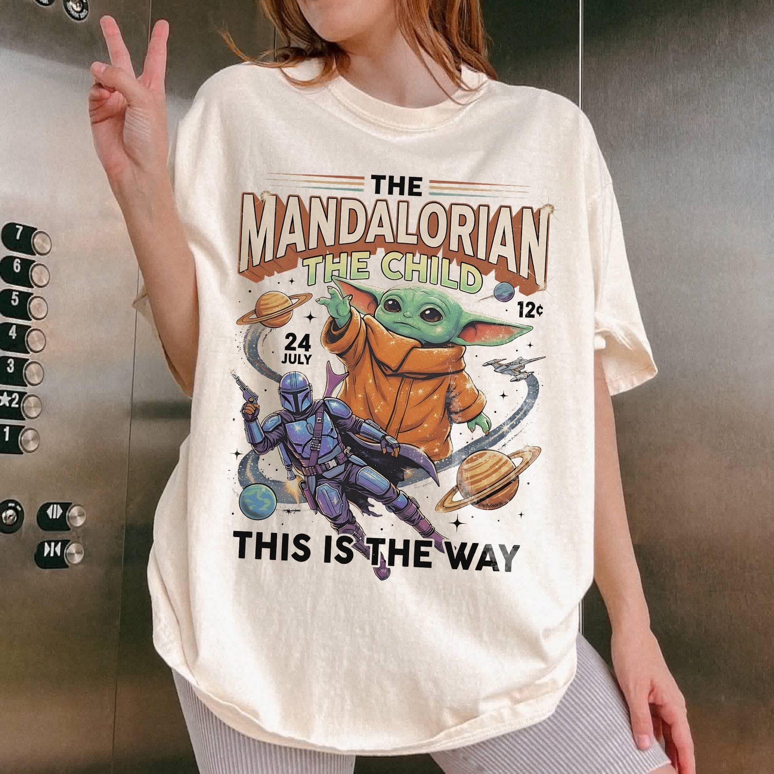 Mandalorian Retro T-shirt Star – обзор и цена Baby Yoda Clothing